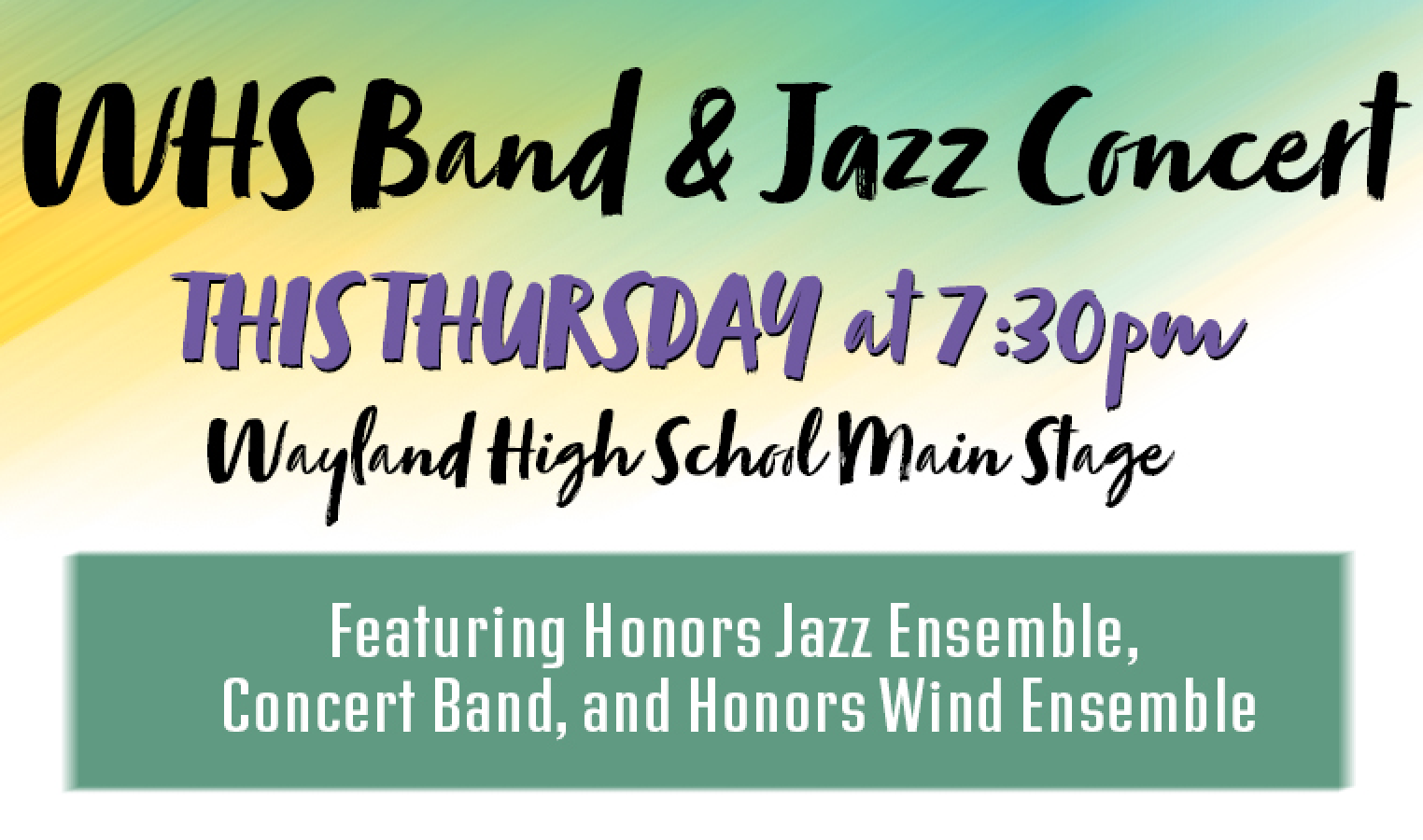 WHS Band and Jazz Concert – Thursday, November 30th
